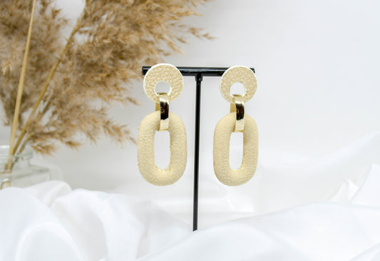 Barong Barong - Boucles d'oreilles blanc cassé