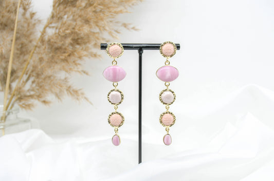 Barong Barong - Boucles d'oreilles pampilles roses