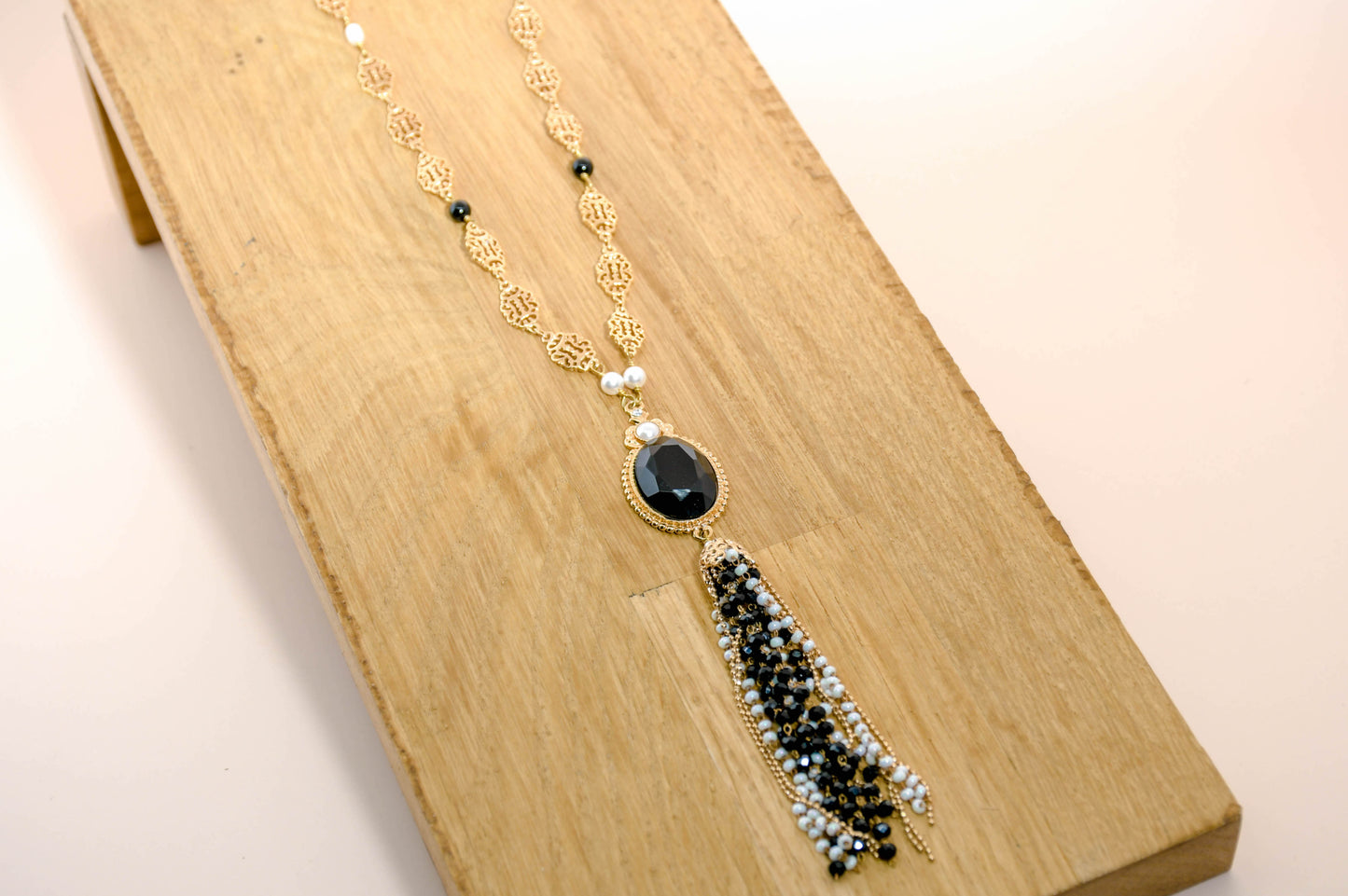 Satellite - collier pendentif noir