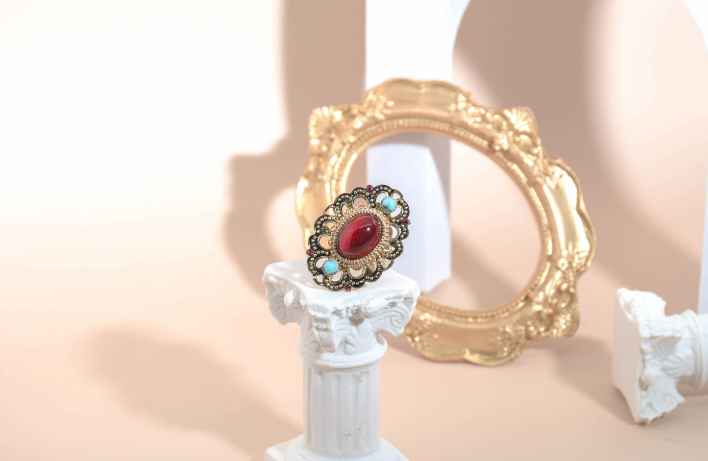 Satellite - Bague perle bordeau