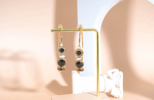 Satellite - Boucles d'oreilles noire