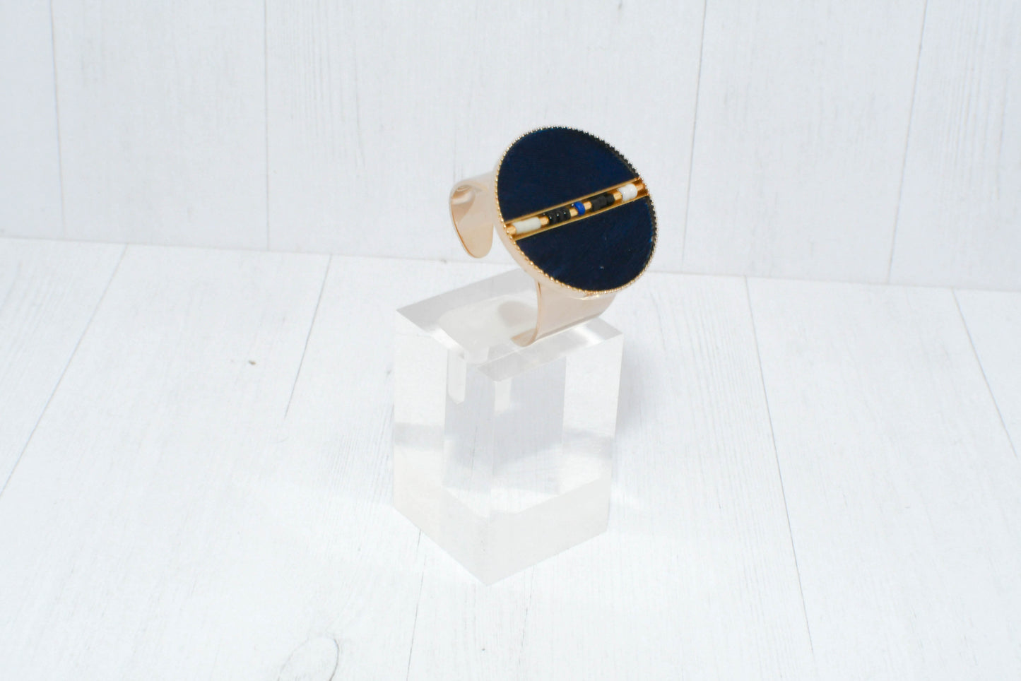 SATELLITE-Bague ronde bleu