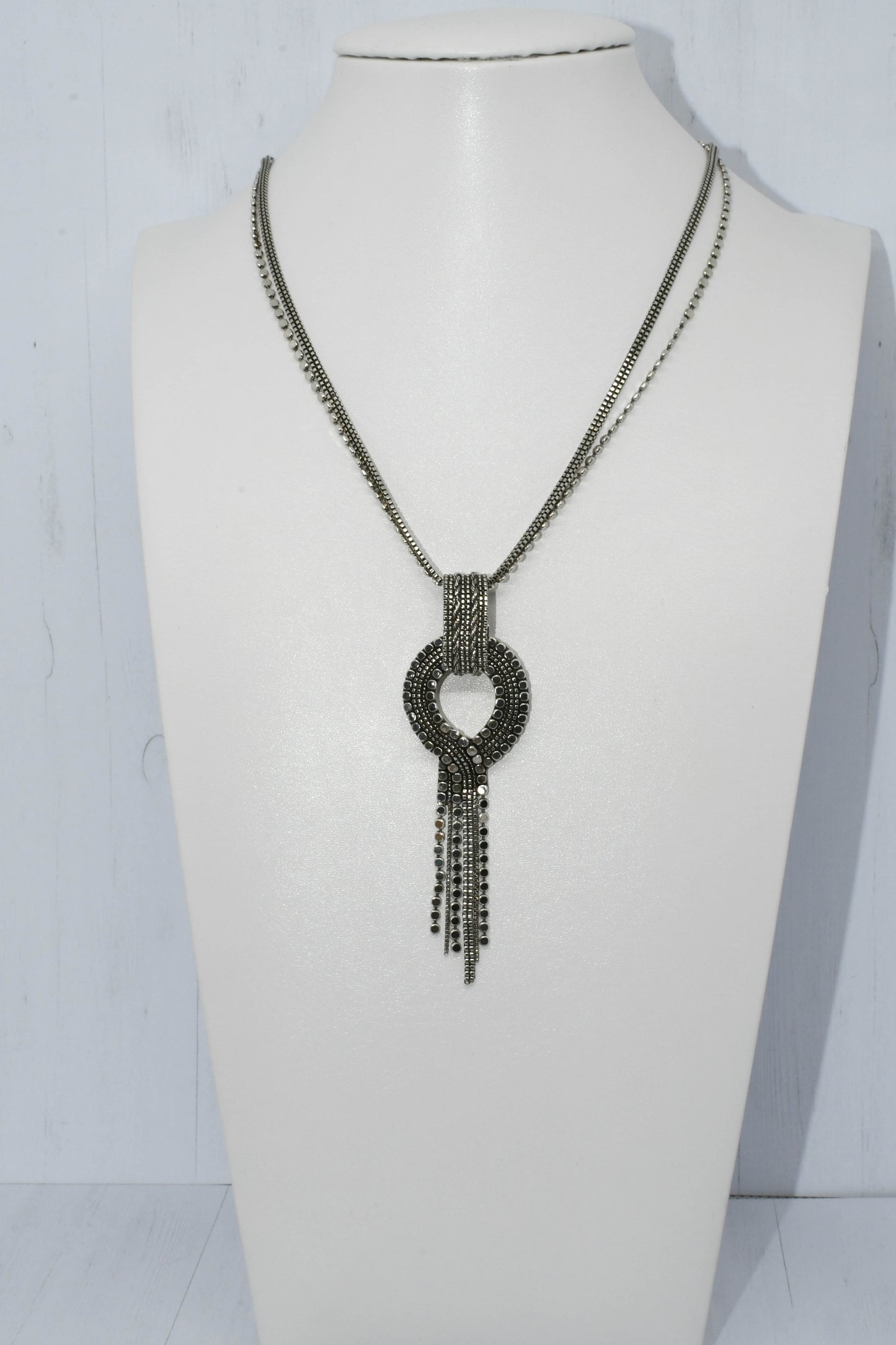 SATELLITE - Collier long argent